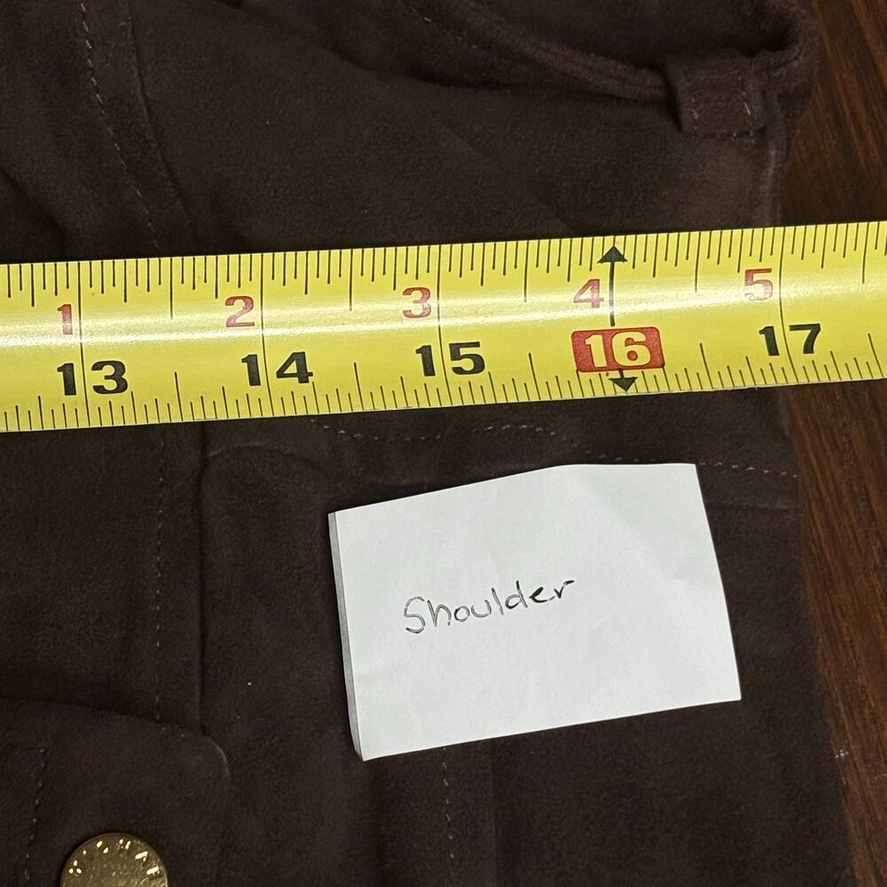 Michael Kors Collection Chocolate Brown Suede Vest Size 14 - Picture 9 of 13